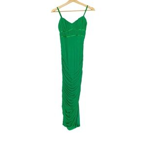 Privy Green Ruched Bodycon Dress Side Slit Size Small NWT Seductive Sexy Party